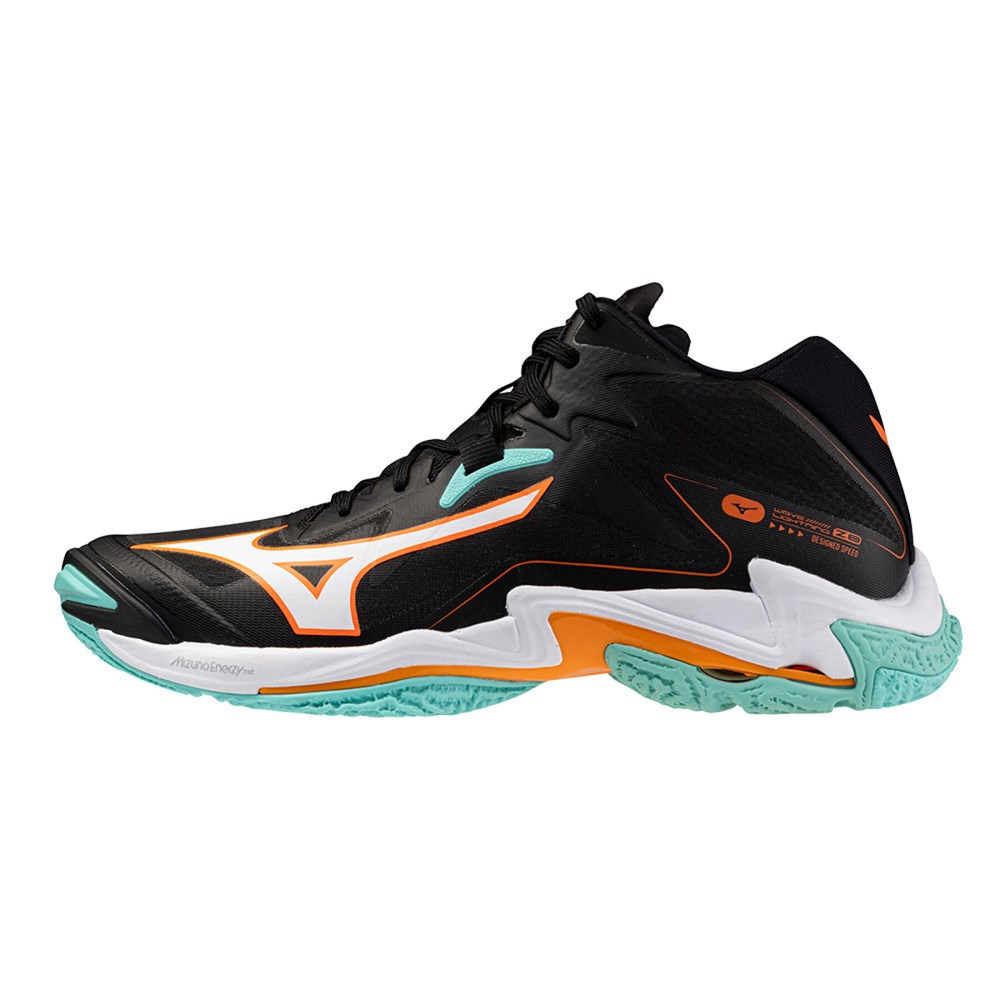 Купить оптом Кроссовки MIZUNO WAVE LIGHTNING Z8 MID V1GA240507 Black/Tangelo/Ice Green unisex V1GA240507 - фото 100700
