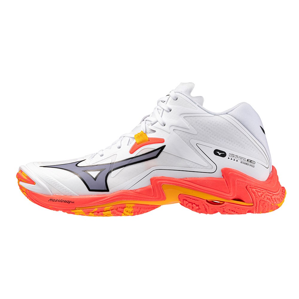 Купить оптом Кроссовки MIZUNO WAVE LIGHTNING Z8 MID V1GA240598 White/Fiery Coral 2/Citrus Unisex V1GA240598 - фото 100704