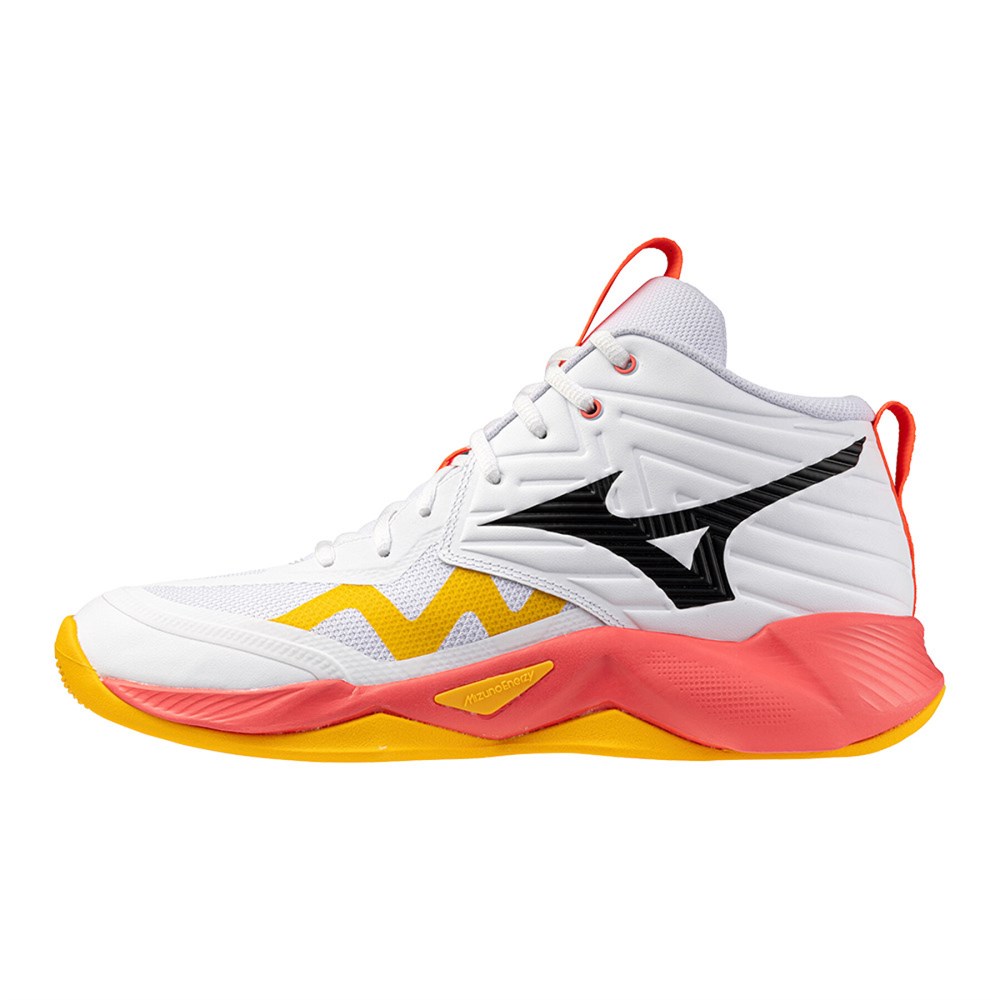 Купить оптом Кроссовки MIZUNO WAVE MOMENTUM PRO MID V1GA254501 White/Fiery Coral 2/Citrus Unisex V1GA254501 - фото 100746