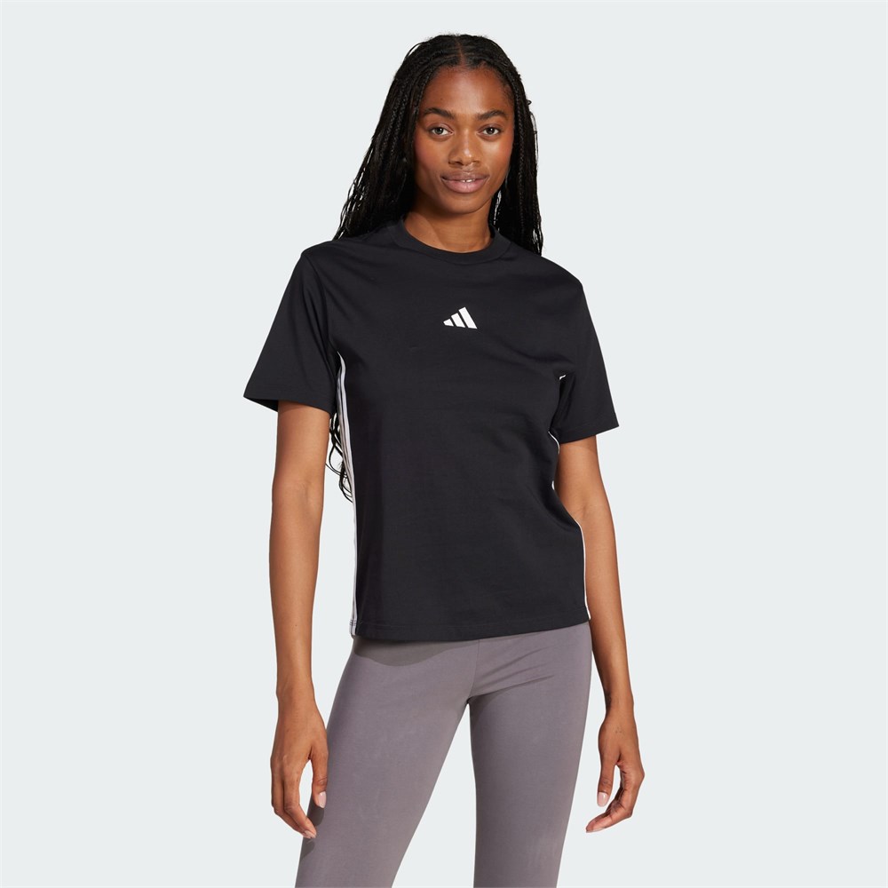 Купить оптом Футболка Adidas W 3-Stripes Cotton Tee JD0846 BLACK/WHITE Female JD0846