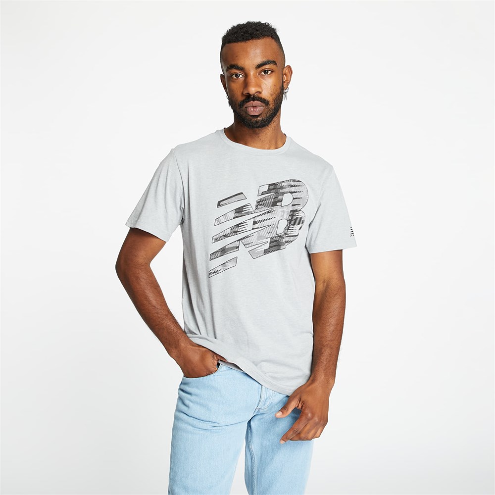 Купить оптом Футболка New Balance Graphic Logo HeatherTech Tee MT01071-AG MT01071-AG - фото 80135