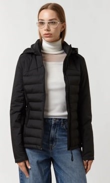 Купить оптом Куртка Calvin Klein Lightweight Scuba Side Panels Adjustable Hood Zip Pockets Puffer CW233227-BLK CW233227-BLK - фото 81891