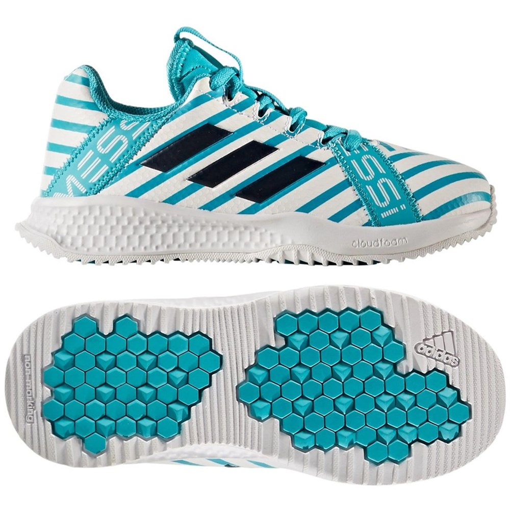 Купить оптом Бутсы Adidas RapidaTurf Messi K ENEAQU/CBLACK/LEGINK BY3038 Kids 13.5K BY3038 - фото 86134