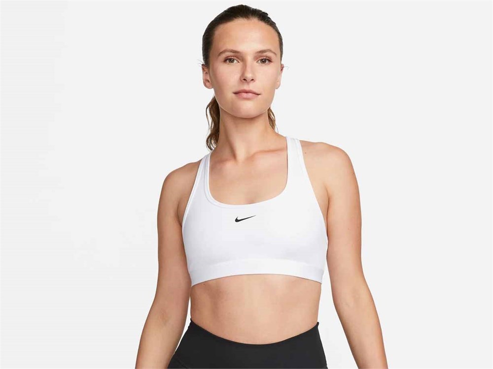 Купить оптом Топ Nike W NK SWSH LGT SPT BRA DX6817-100 WHITE/BLACK Female DX6817-100 - фото 90844