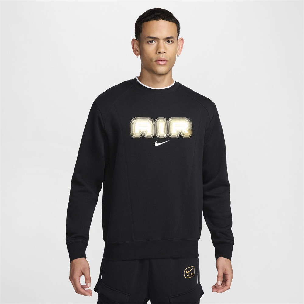 Купить оптом Толстовка Nike M NSW SW AIR CREW FLC BB HM0177-010 BLACK/METALLIC GOLD Male HM0177-010 - фото 91261