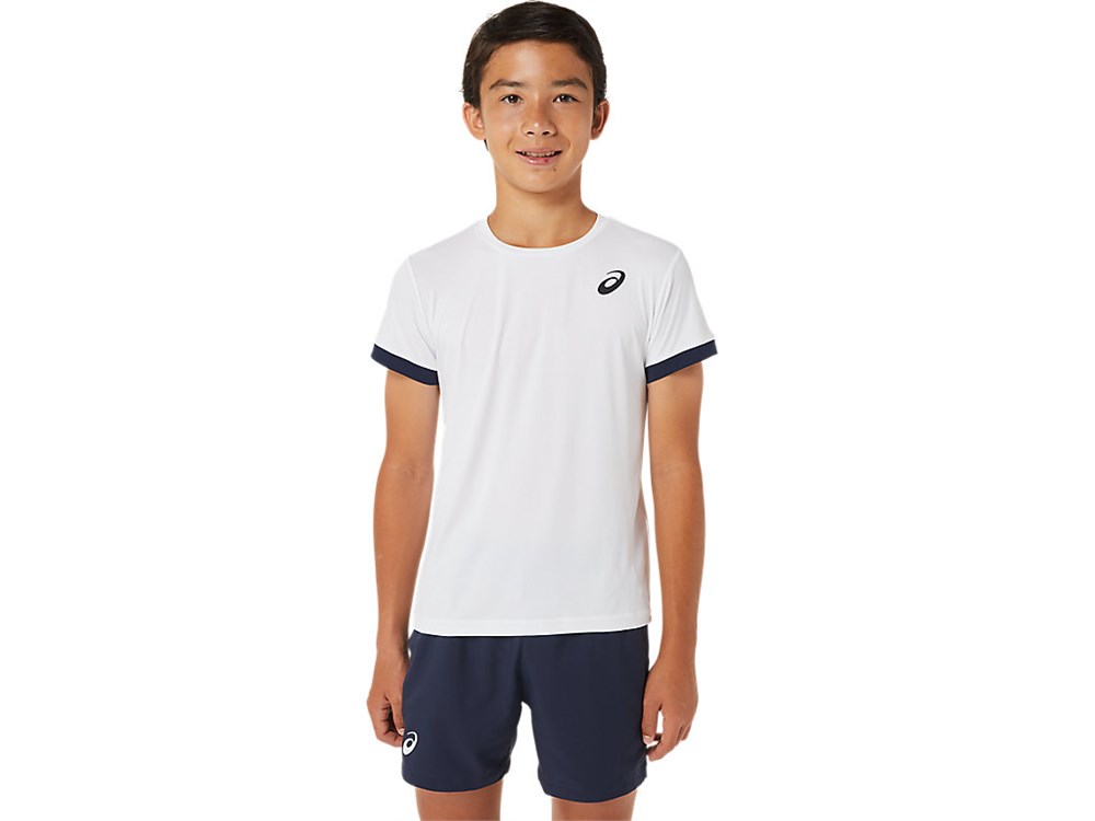 Купить оптом Футболка ASICS BOYS TENNIS SS TOP 2044A036-102 WHITE/MIDNIGHT Kids 2044A036-102 - фото 91404