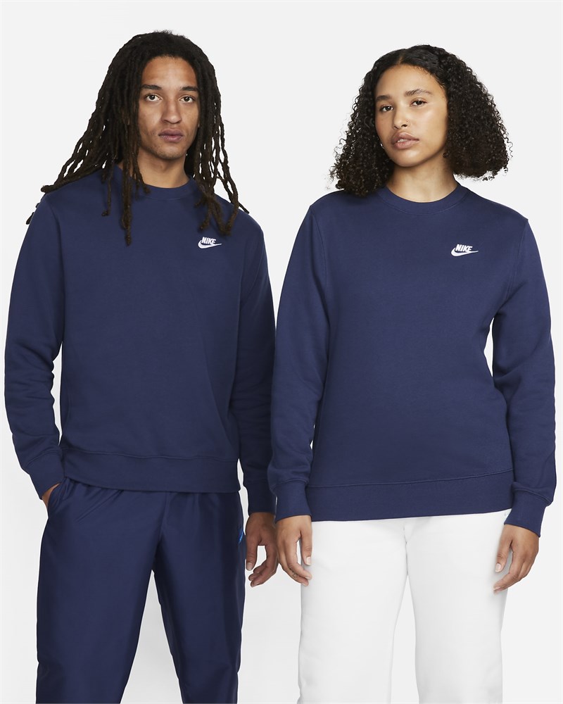 Купить оптом Толстовка Nike M NSW CLUB CRW BB BV2662-410 MIDNIGHT NAVY/WHITE Male BV2662-410 - фото 91478