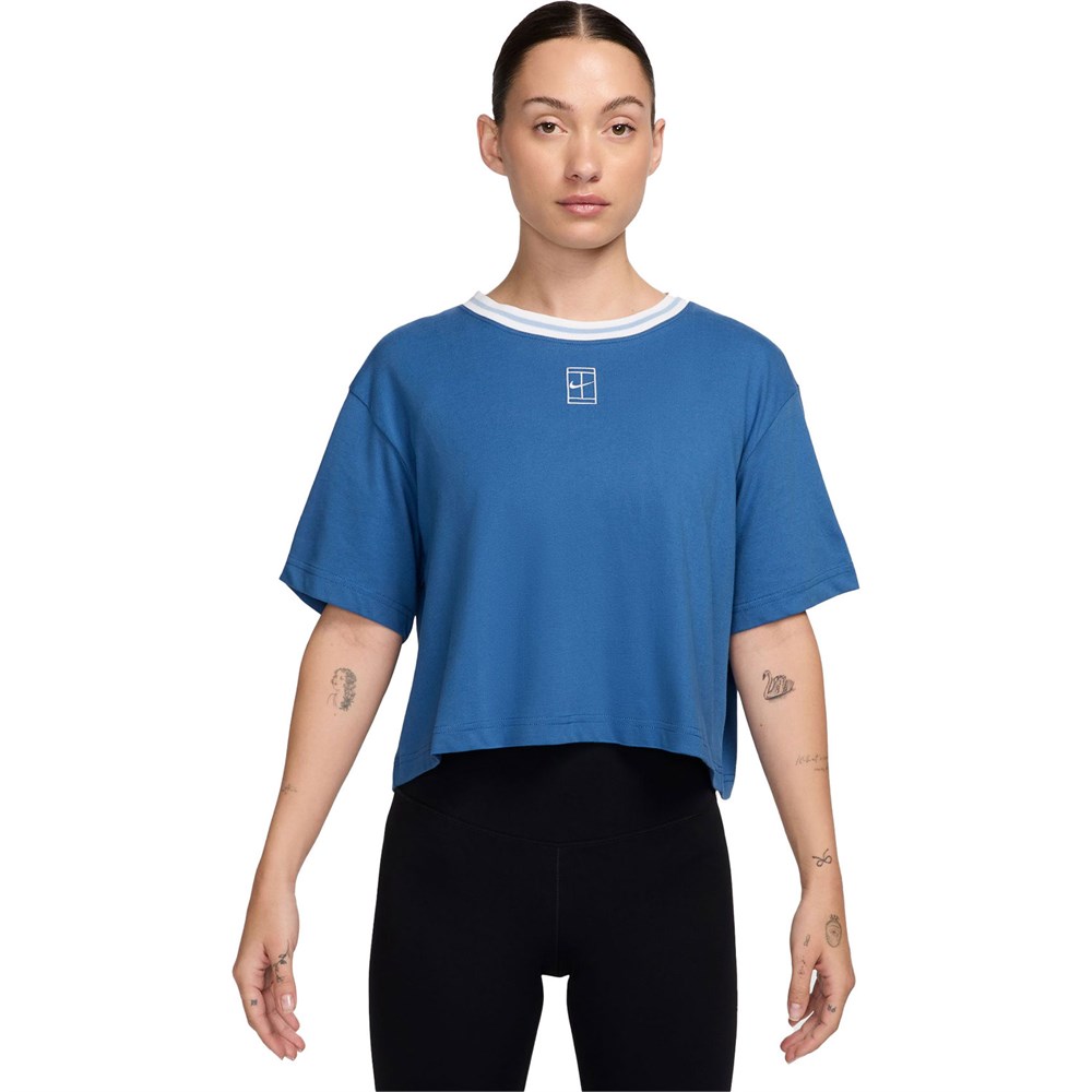 Купить оптом Футболка Nike W NK DF HERTAGE SS CROP TEE HJ3640-402 STAR BLUE Female HJ3640-402 - фото 91773