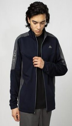 Купить оптом Джемпер на молнии спортивного типа Kappa KJFT461MM KJFT461MM-NVY - фото 92407