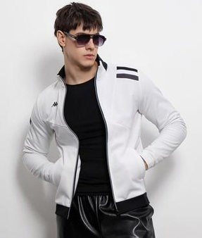 Купить оптом Джемпер на молнии спортивного типа Kappa KKFT431MM KKFT431MM-WHT - фото 92609