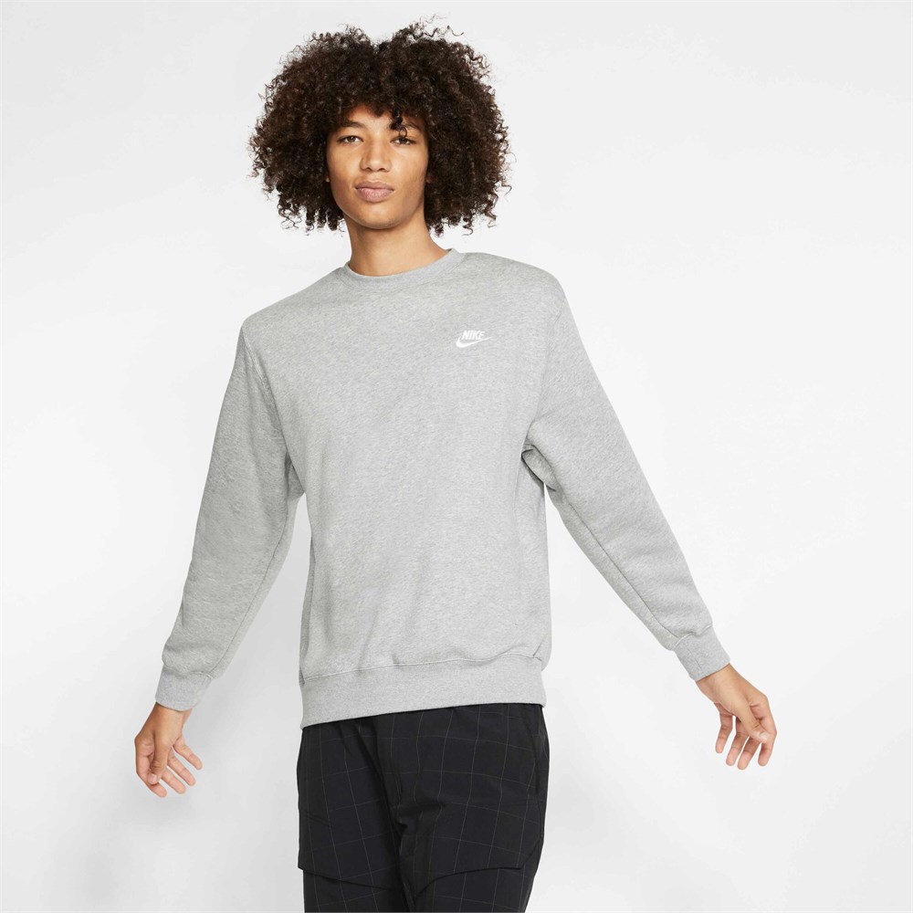 Купить оптом Толстовка Nike M NSW CLUB CRW BB BV2662-063 DK GREY HEATHER/WHITE Male BV2662-063 - фото 93117