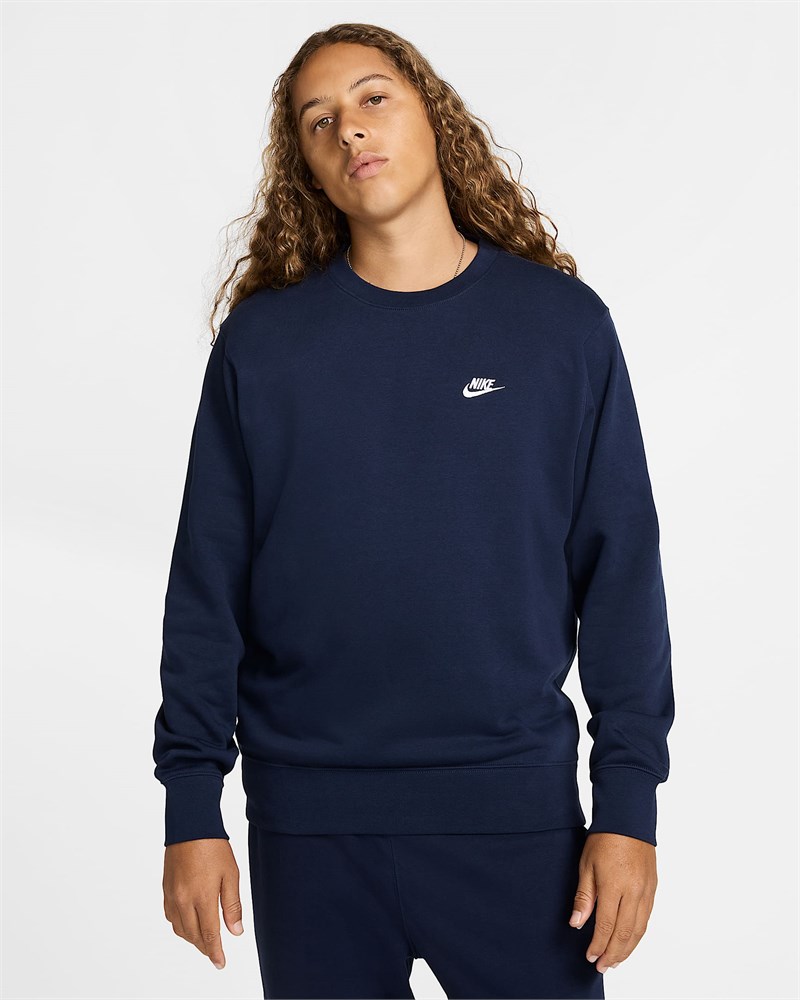 Купить оптом Толстовка Nike M NK CLUB FT CREW FN3888-451 OBSIDIAN/WHITE Male FN3888-451 - фото 93226