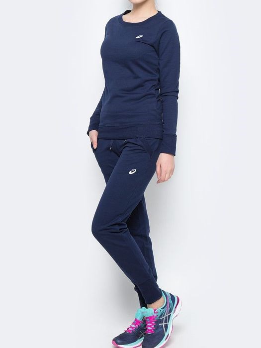 Купить оптом Костюм спортивный (толстовка+брюки) Asics SWEATER SUIT 142917-0891 STRONG NAVY/ BLAZING YELOW Fem 142917-0891 - фото 93436