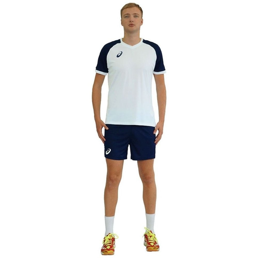 Купить оптом Комплект волейбол (футболка+шорты) Asics MAN VOLLEYBALL V-NECK SET 156851-0001 REAL WHITE Unisex 156851-0001 - фото 93471