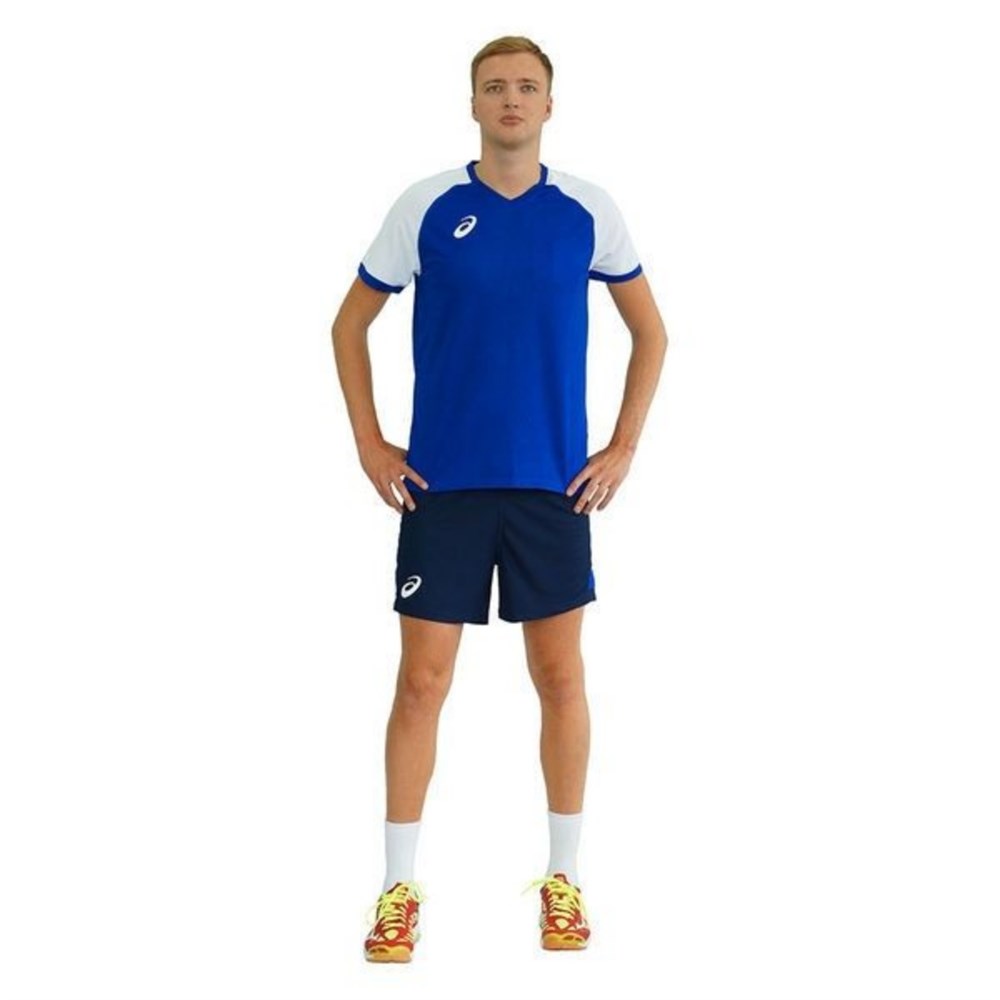 Купить оптом Комплект волейбол (футболка+шорты) Asics MAN VOLLEYBALL V-NECK SET 156851-0805 IDENTITY BLUE Unise 156851-0805 - фото 93475