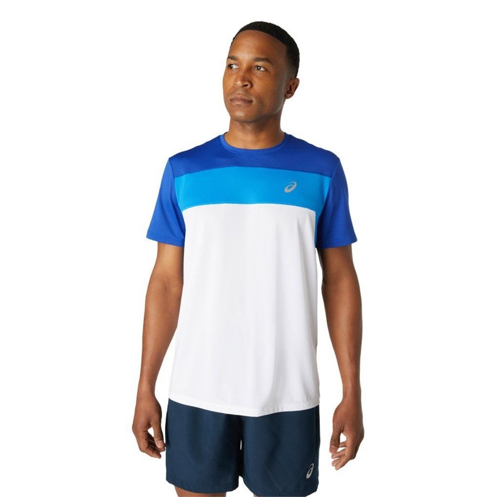 Купить оптом Футболка Asics RACE SS TOP 2011A781-106 BRILLIANT WHITE/MONACO BLUE Male 2011A781-106 - фото 93571