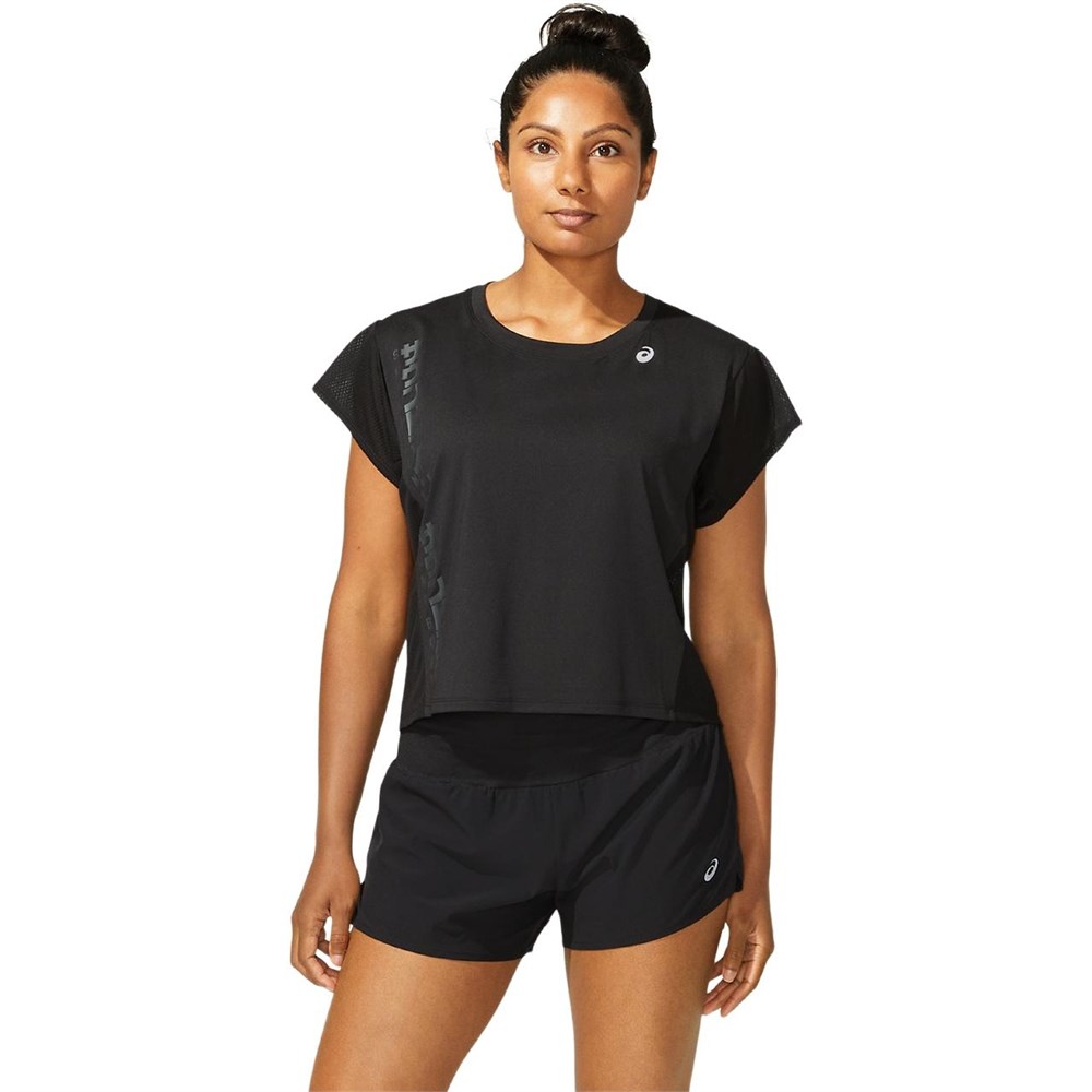 Купить оптом Футболка Asics SMSB RUN SS TOP 2012B900-001 BLACK/GRAPHITE GREY Female 2012B900-001 - фото 93704