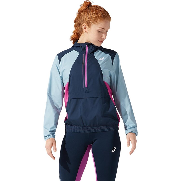 Купить оптом Ветровка Asics VISIBILITY Куртка 2012B906-400 BLUE/SMOKE BLUE Female 2012B906-400 - фото 93712