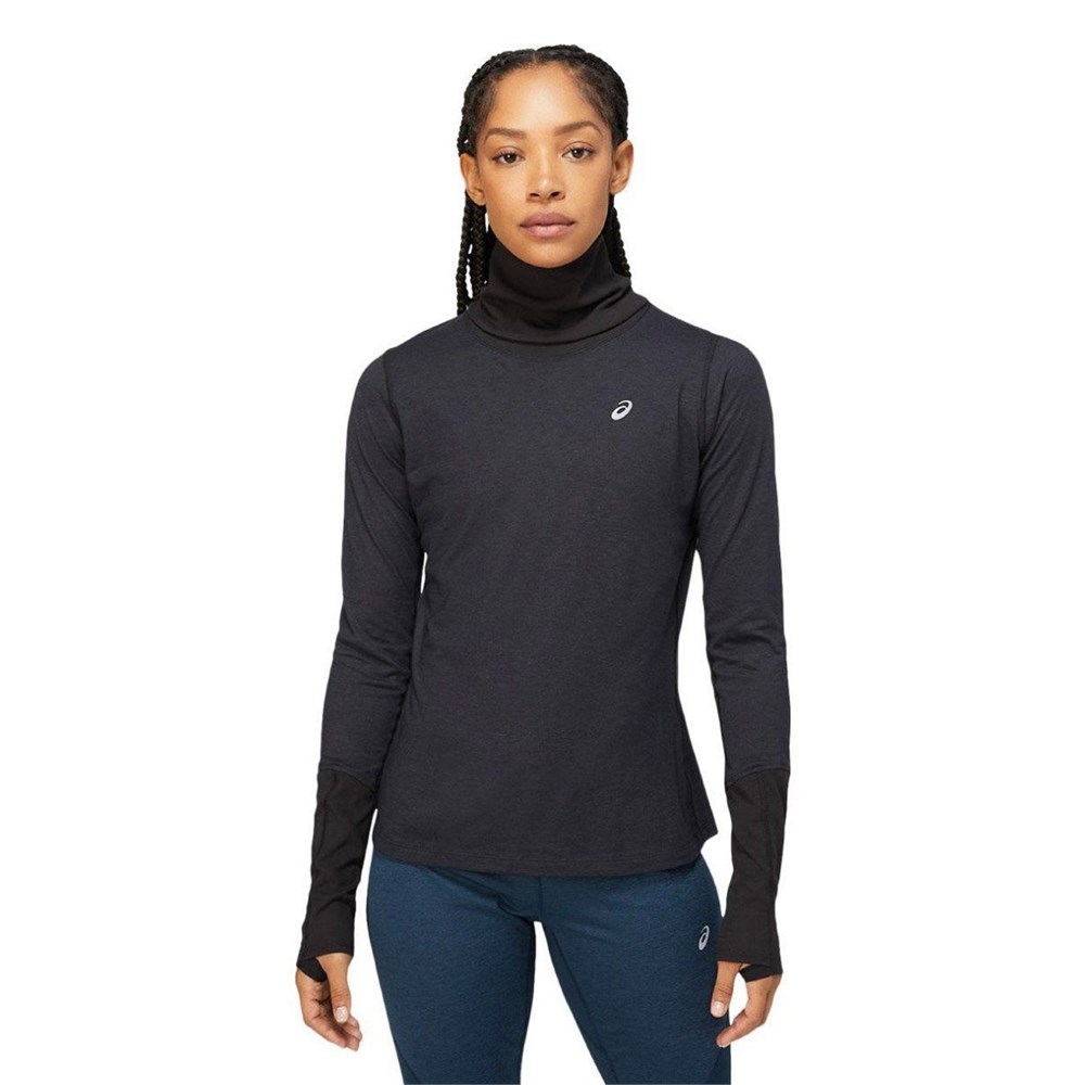 Купить оптом Лонгслив Asics WOOL RIB LS TOP 2012C035-003 BLACK/GRAPHITE GREY Female 2012C035-003 - фото 93742