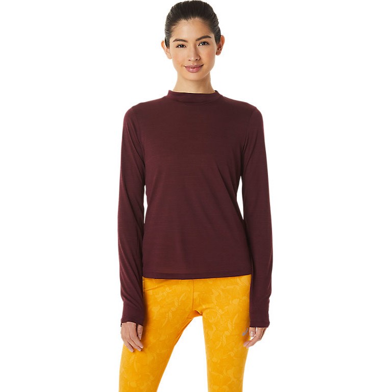 Купить оптом Лонгслив Asics MOCK NECK RUN LS TOP 2012C389-500 DEEP MARS Female 2012C389-500 - фото 93790