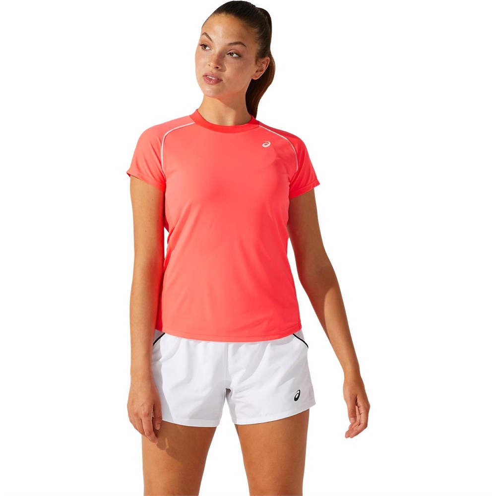 Купить оптом Футболка Asics COURT W PIPING SS 2042A157-702 DIVA PINK Female 2042A157-702 - фото 93984