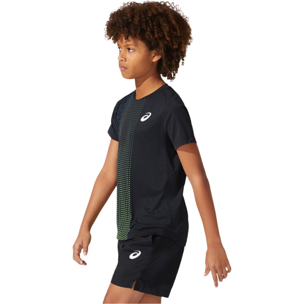 Купить оптом Футболка Asics BOYS TENNIS GRAPHIC SS TOP 2044A025-001 PRF BLACK Junior 2044A025-001 - фото 94020