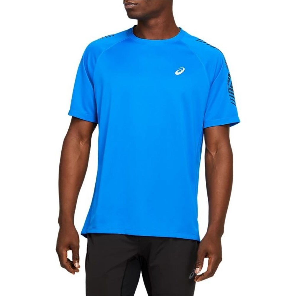 Купить оптом Футболка Asics ICON SS TOP 2011B055-401 DIRECTOIRE BLUE/PRF BLACK Male 2011B055-401 - фото 94198