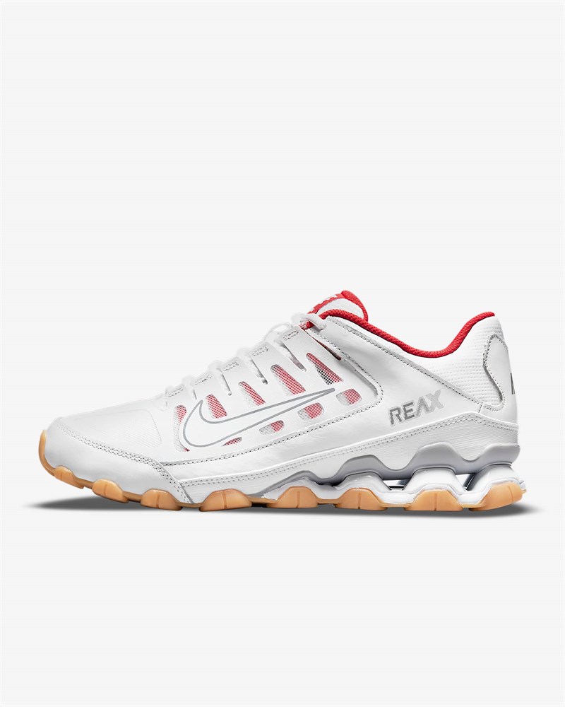 Купить оптом Кроссовки Nike NIKE REAX 8 TR MESH WHITE/WHITE-WOLF GREY-CHILE RED MENS 621716-103 - фото 94981