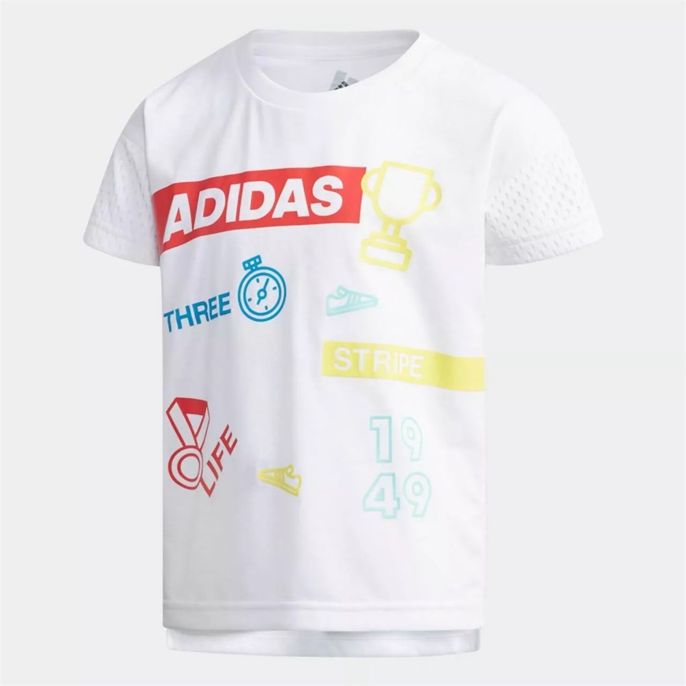 Купить оптом Футболка Adidas LG SS TEE WHITE/BLACK DW4079 Kids 122 DW4079 - фото 96883