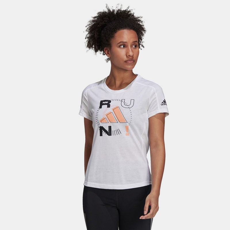 Купить оптом Футболка Adidas RUN LOGO W 1 WHITE GV1353 Female GV1353 - фото 97054