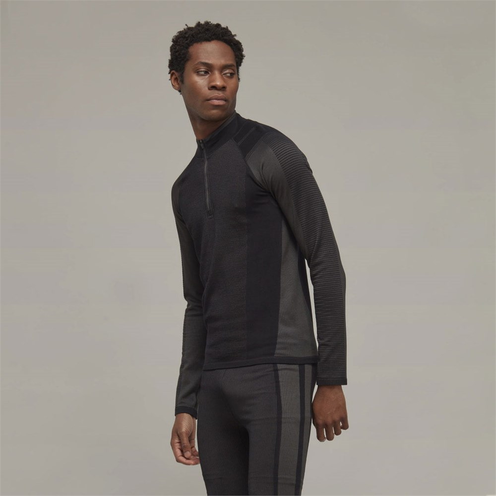 Купить оптом Лонгслив Adidas M CL KNT H-ZIP BLACK/CARBON HB3423 Male HB3423 - фото 97139