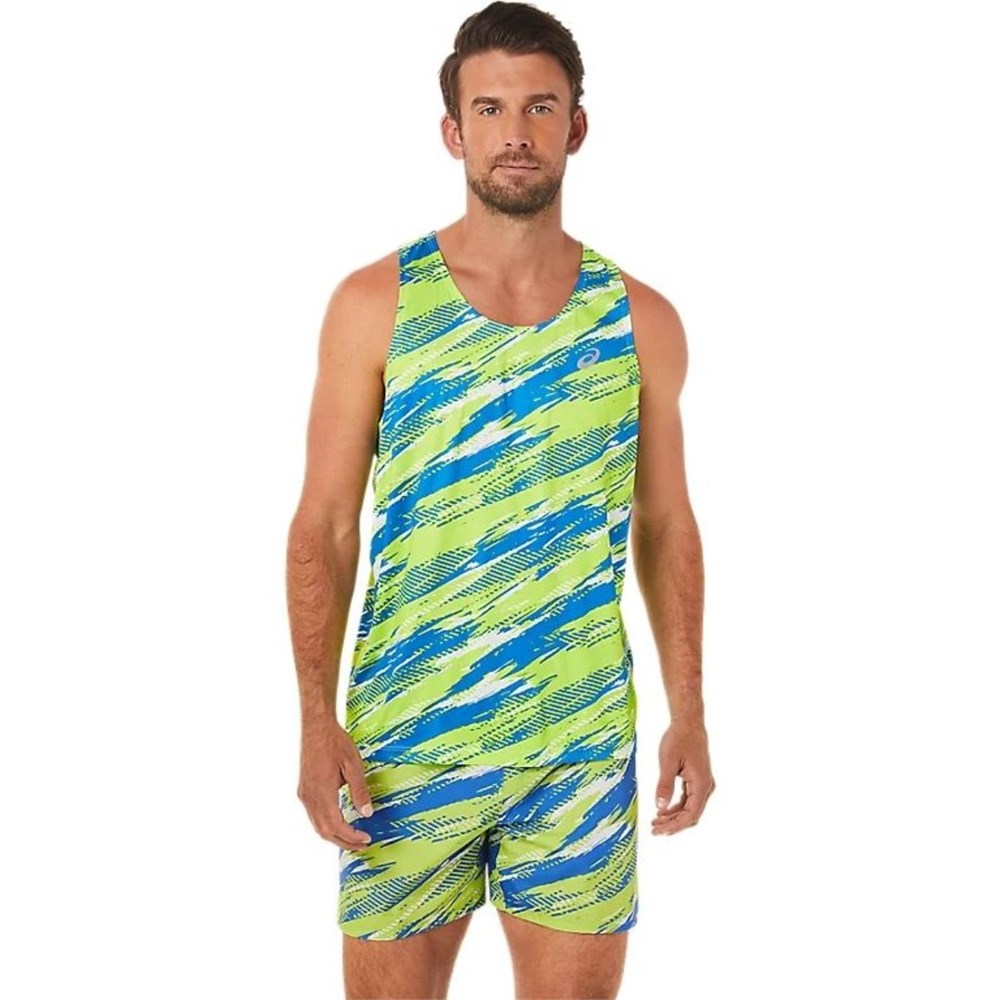 Купить оптом Майка Asics COLOR INJECTION SINGLET 2011C370-300 GREEN Male 2011C370-300 - фото 98331